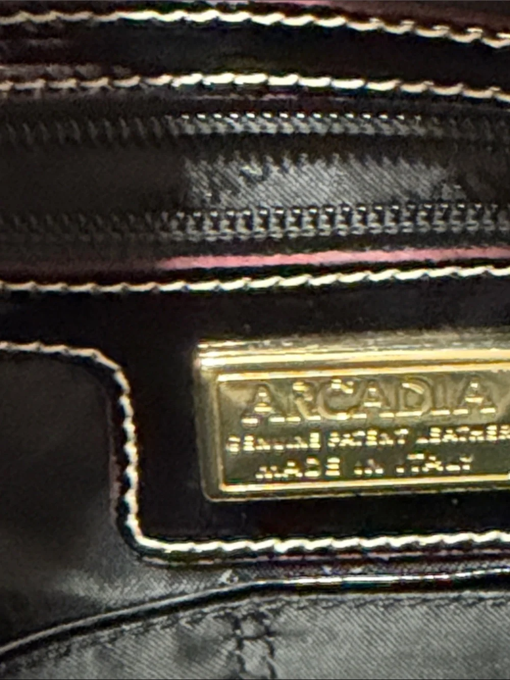Black Patent Dome Satchel Handbag - Classic Women's Bag Arcadia 16”x9”